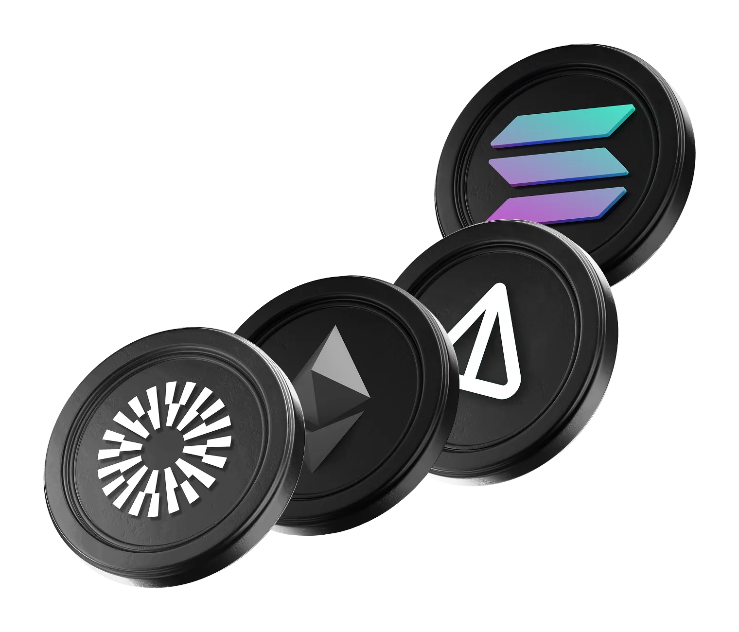 3D crypto coins illustration